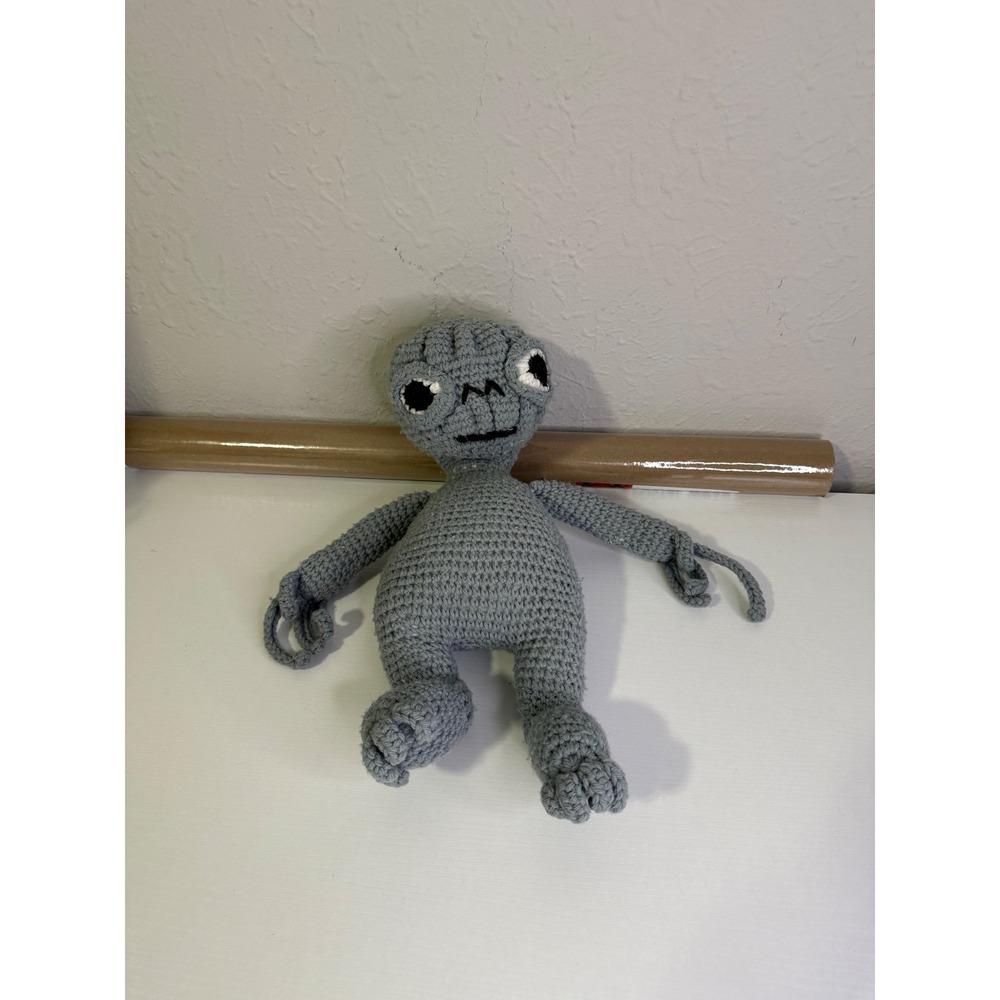 Handmade Crochet Alien ET Plush Grey Amigurumi Extraterrestrial Stuffed Toy 18"